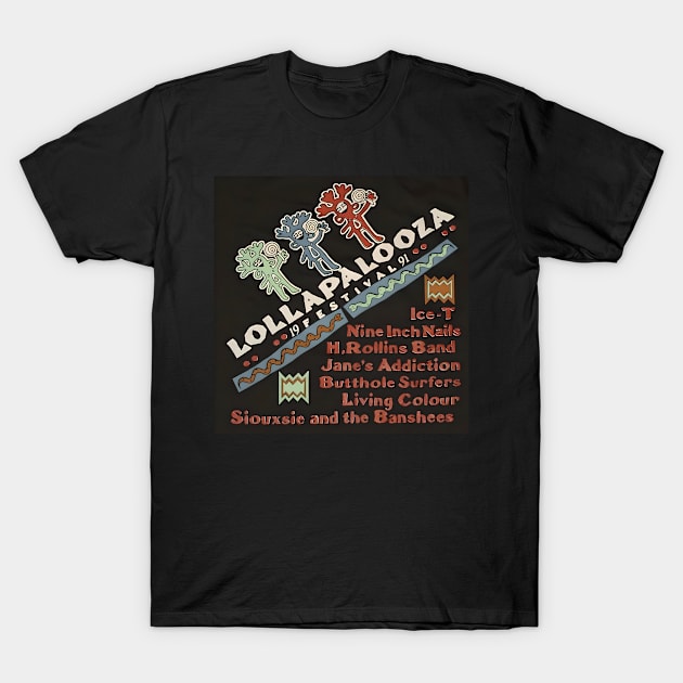 Lollapalooza 1991 Festival Alt Rock T-Shirt by Desert Owl Designs